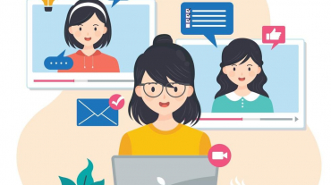 group-of-friends-doing-virtual-meeting-free-vector
