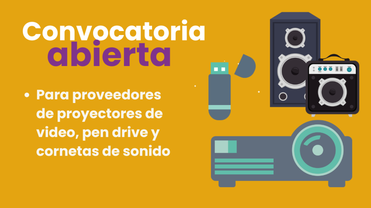 Proyectores de video, pen drive y cornetas